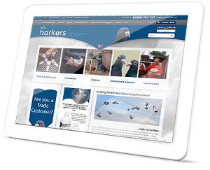 Harkers Web Site on a Tablet