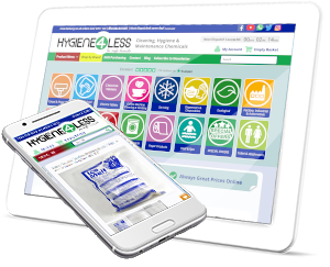 Hygiene4less Web Site on a Tablet and Phone