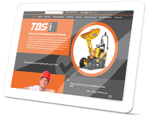 Thurston Building Services (TBS) Web Site on a Tablet