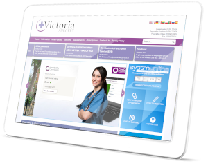 Victoria Surgery Web Site on a Tablet